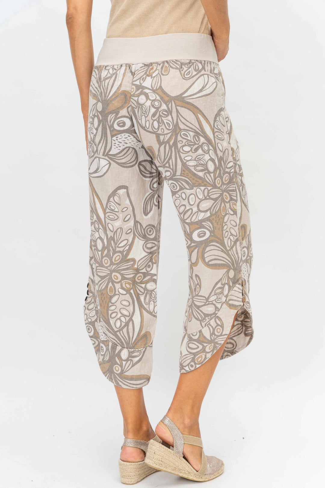 Printed linen pant