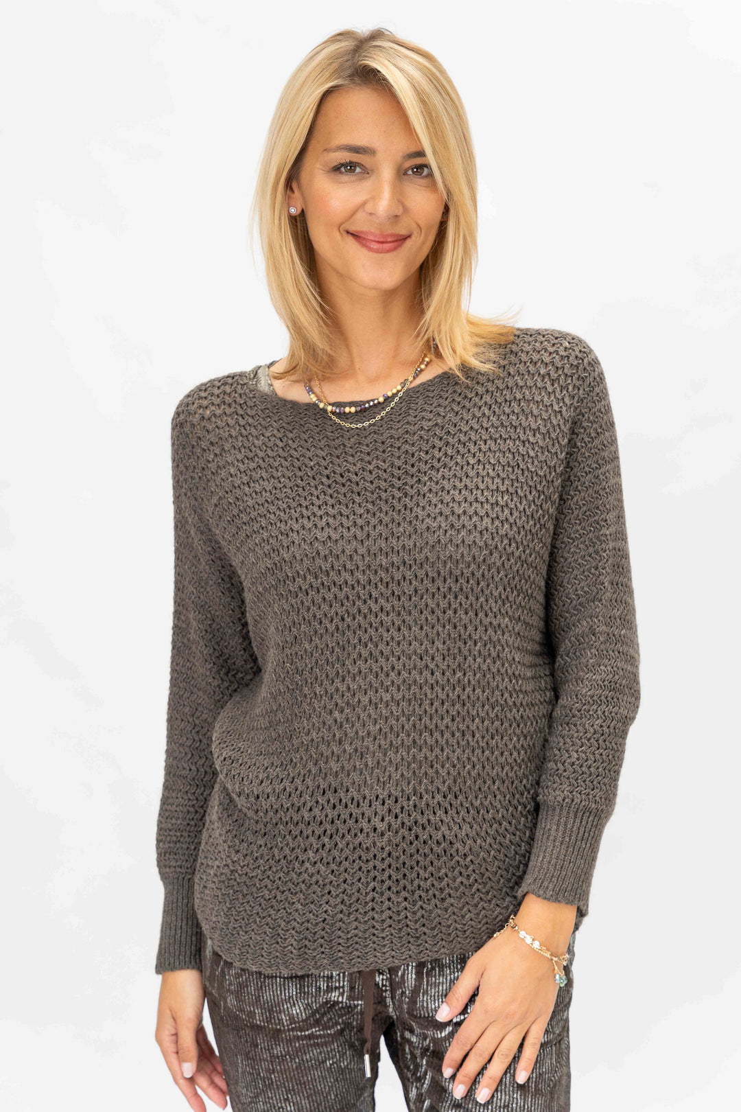 7758PL - Open Knit Sweater
