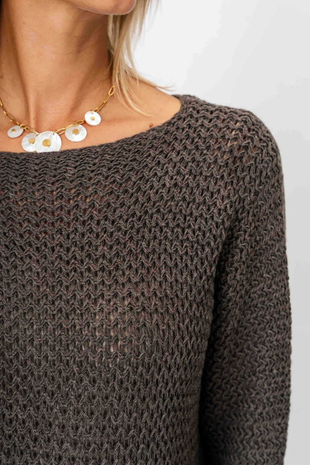 7758PL - Open Knit Sweater