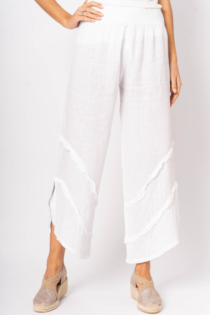 8155 3/4 wide leg Linen Pant