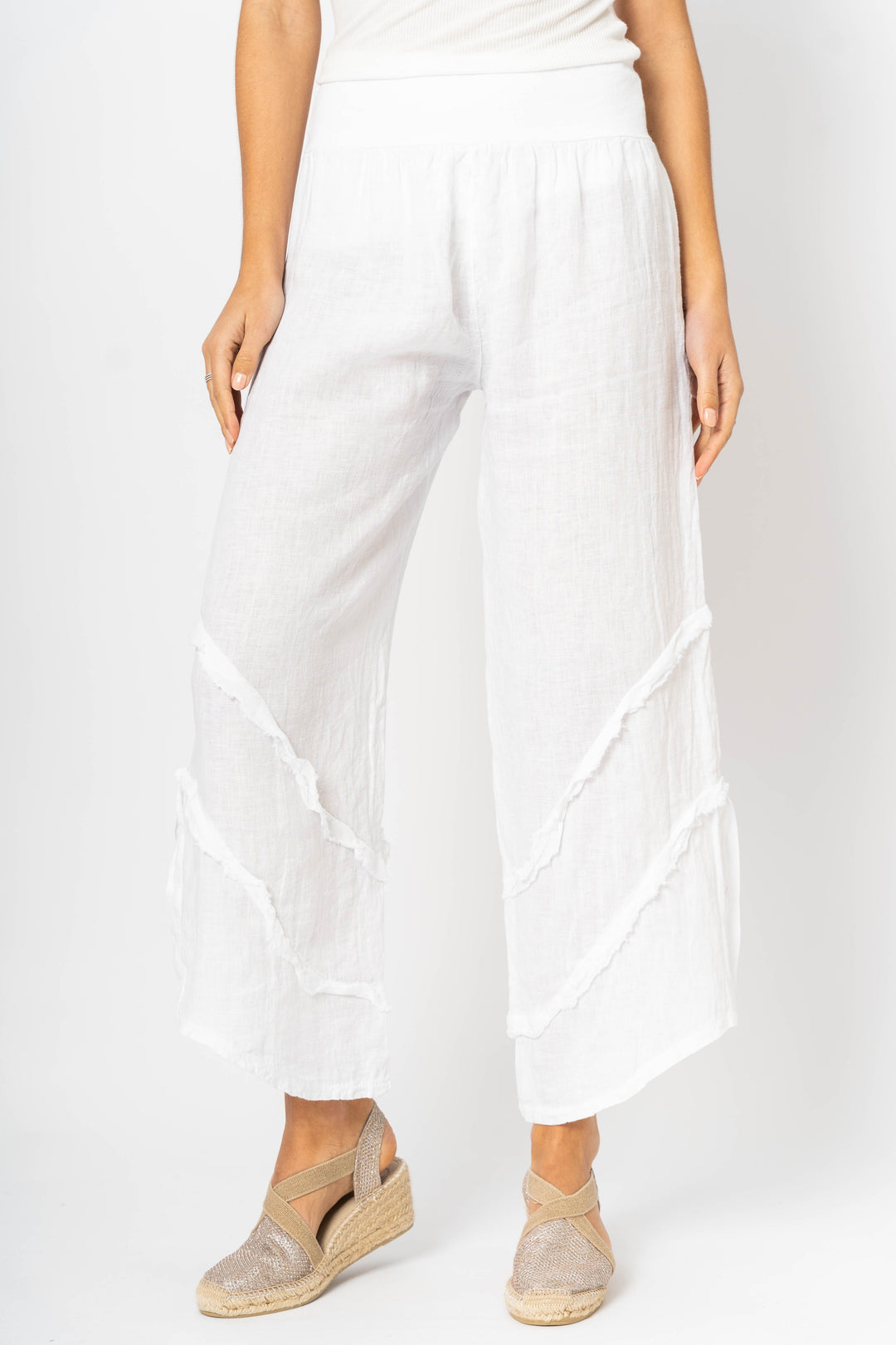 8155 3/4 wide leg Linen Pant