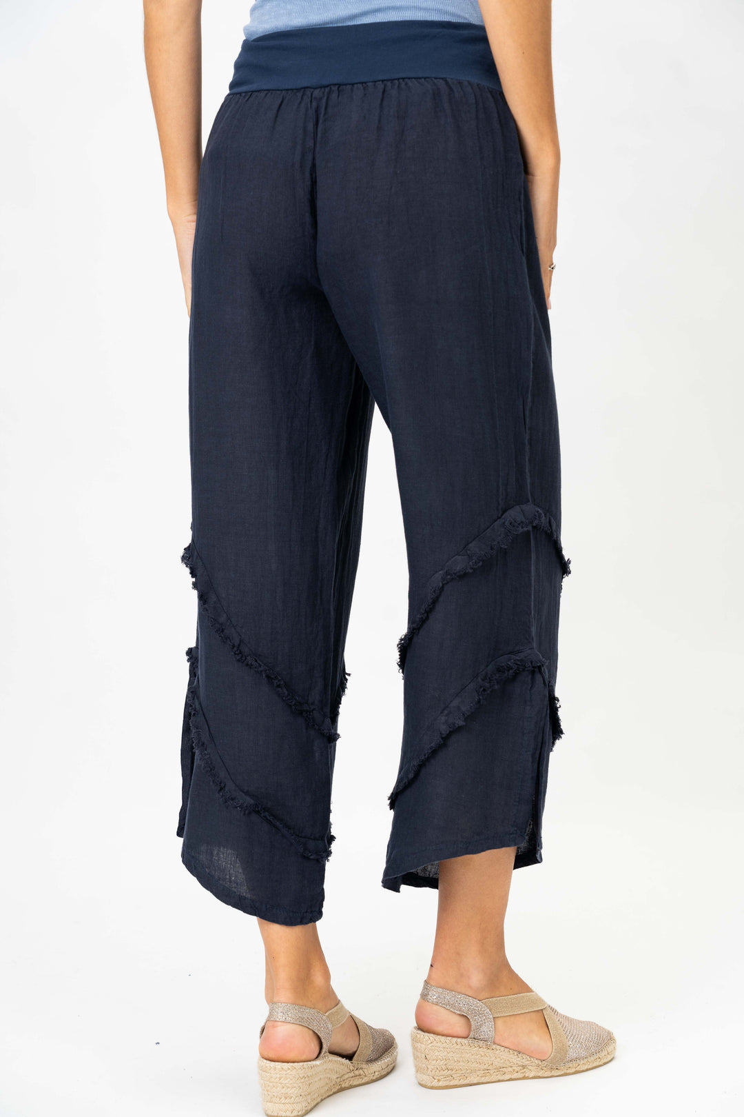 8155 3/4 wide leg Linen Pant