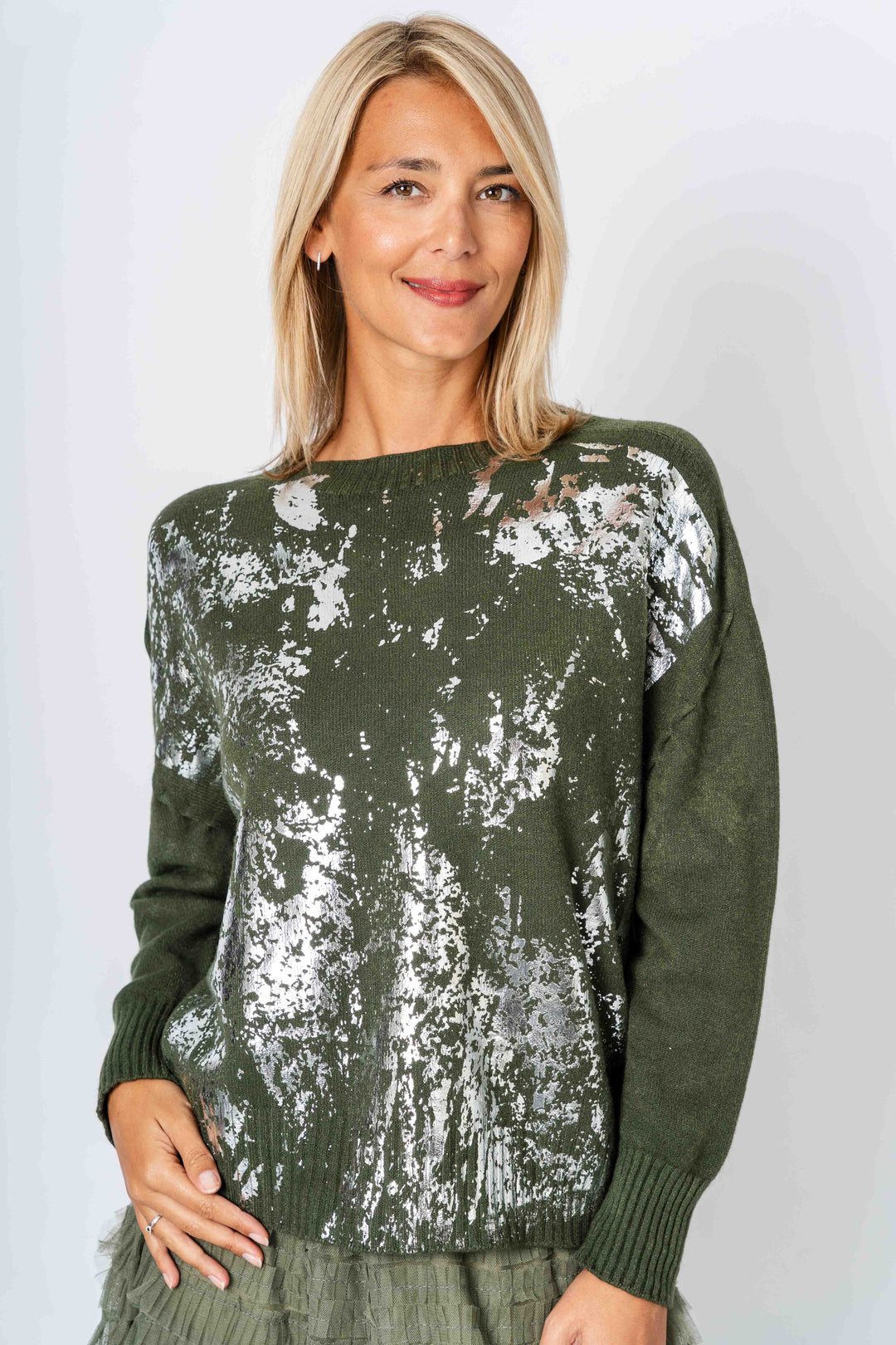 9033S - Silver Foil Sweater