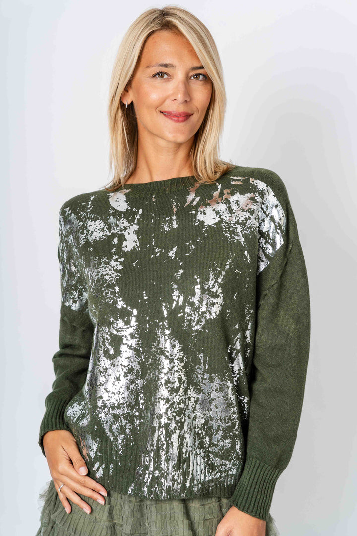 9033S - Silver Foil Sweater