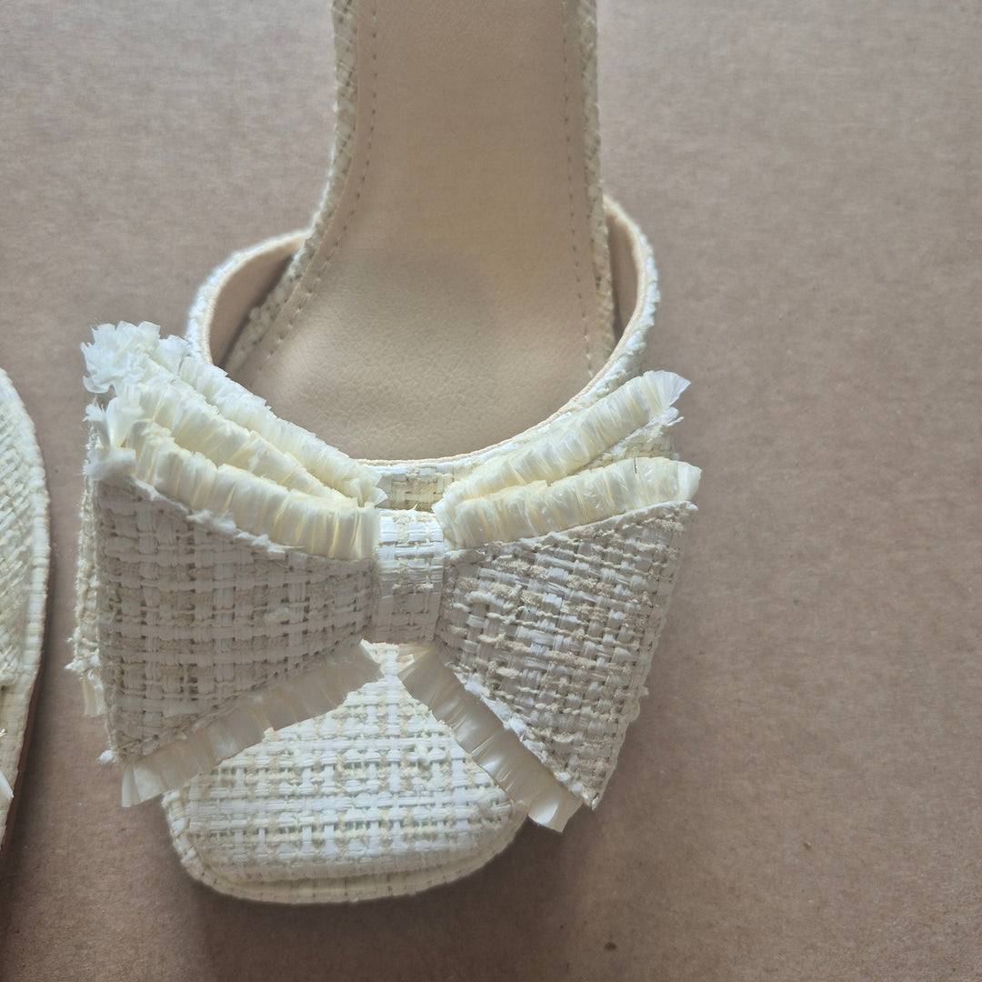 Tweed Bow Mules