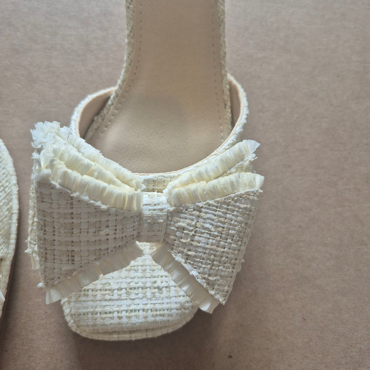 Tweed Bow Mules
