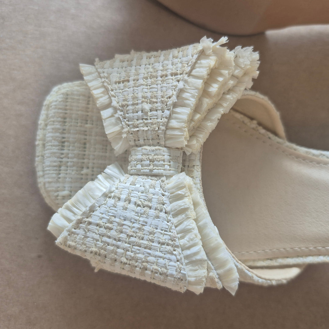 Tweed Bow Mules