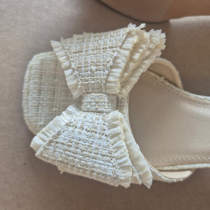 Tweed Bow Mules