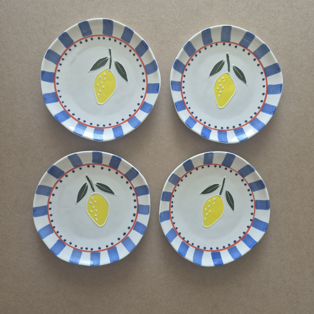 Lemon Grove Ceramic Plates — Set of 4