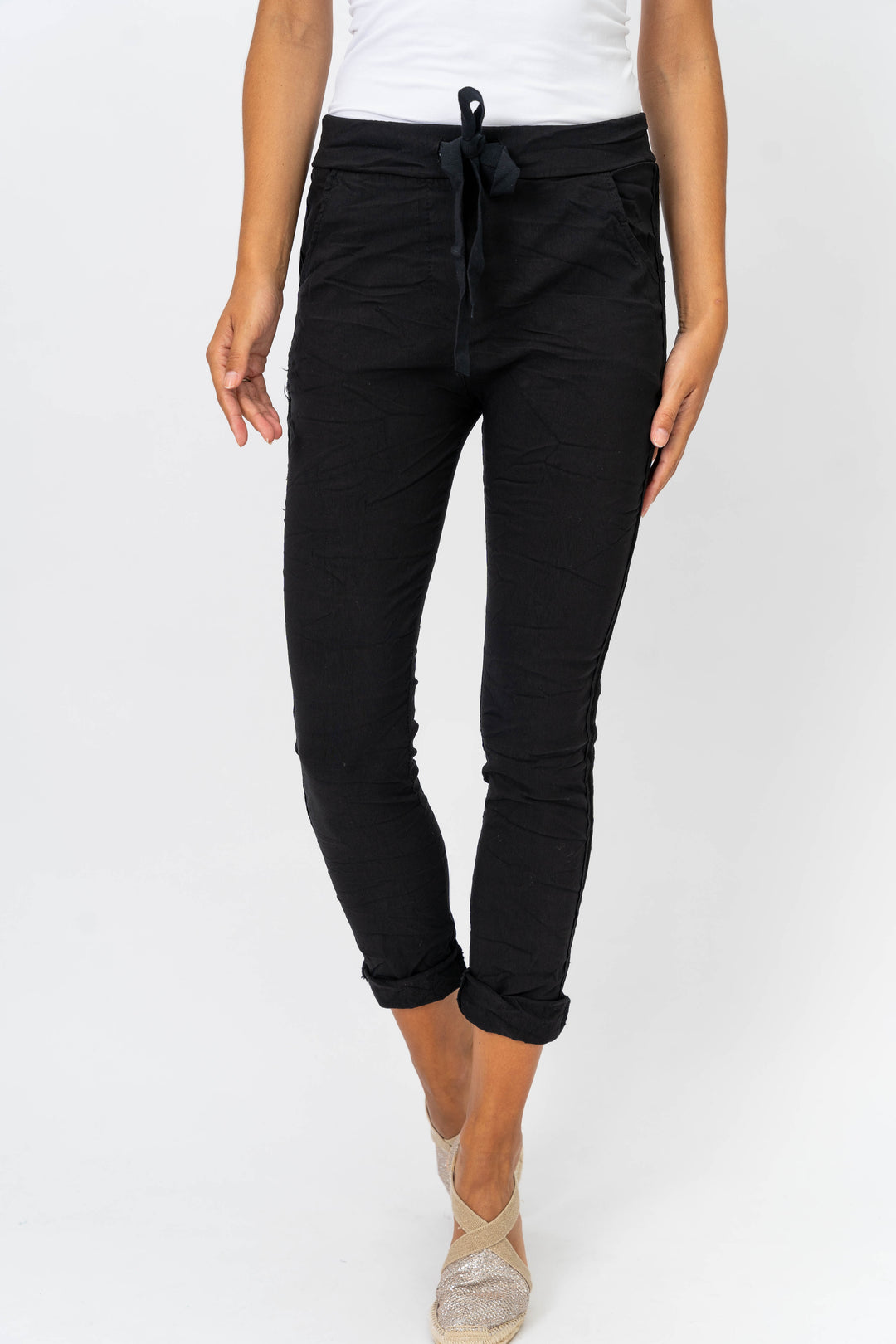 2120HW - Italian Jogger pants with Satin Ribbon