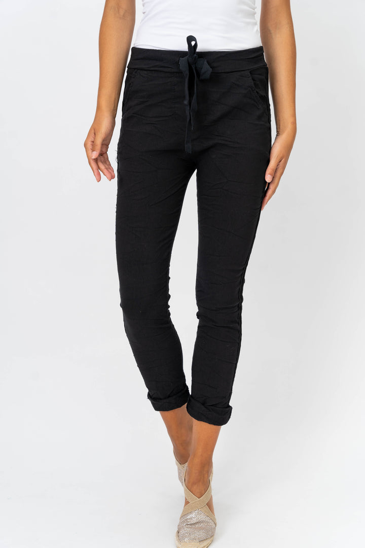 2120HW - Italian Jogger pants with Satin Ribbon