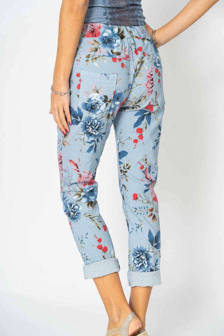 21622 Flower Print Stretchy Pant