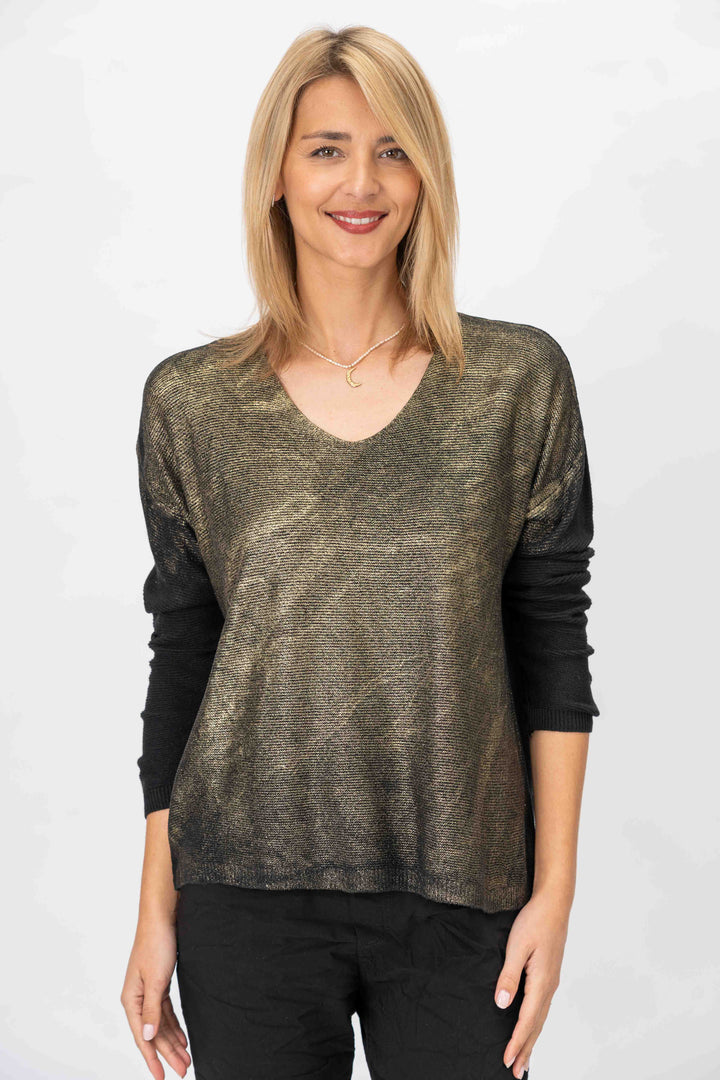28111 - Gold Shimmer Sweater