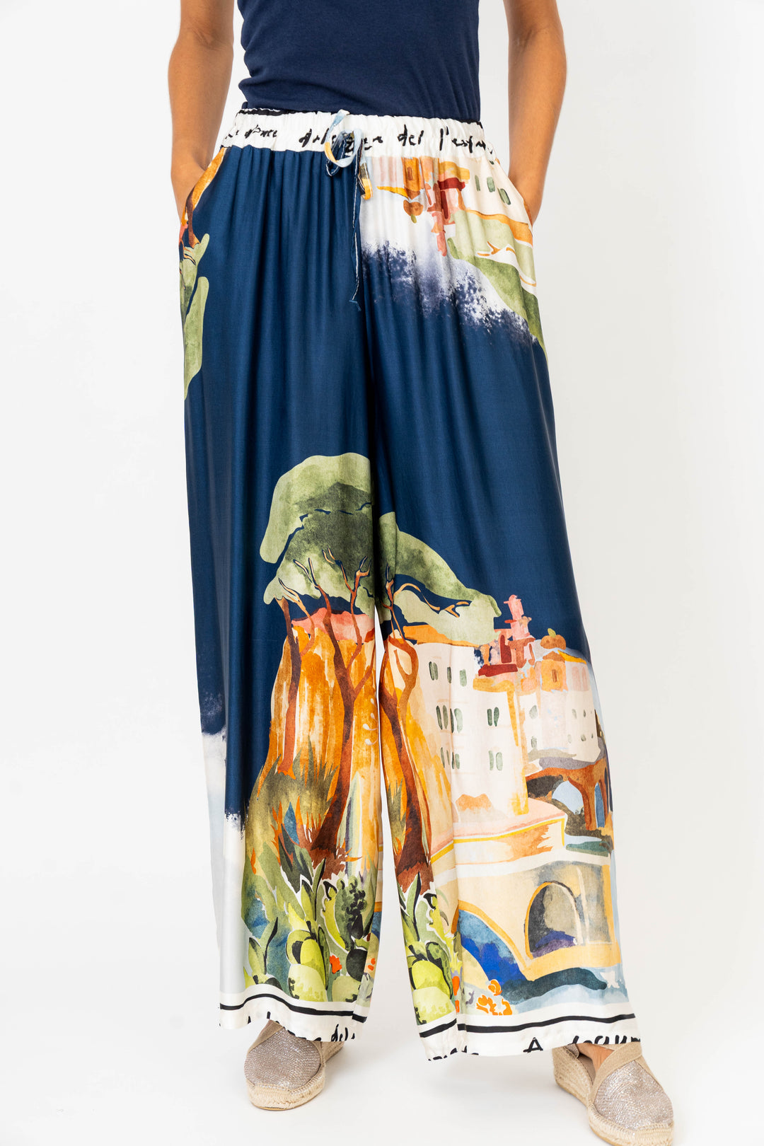 9826 "Village" Print Palazzo