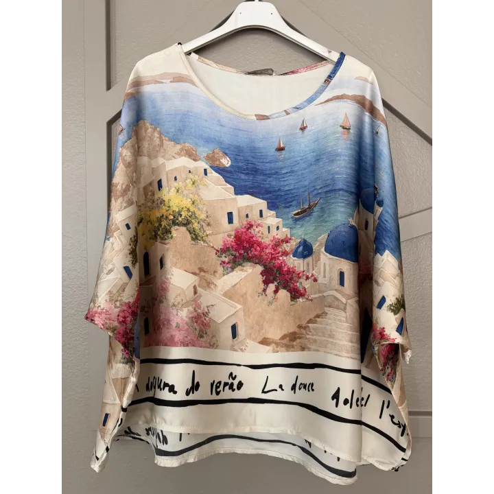Coastal Village Satin Top
