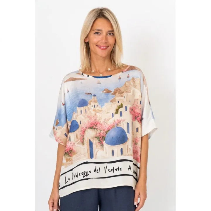 Coastal Village Satin Top