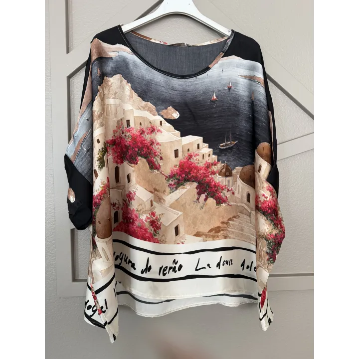 Coastal Village Satin Top