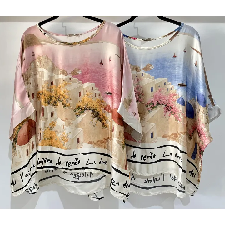 Coastal Village Satin Top