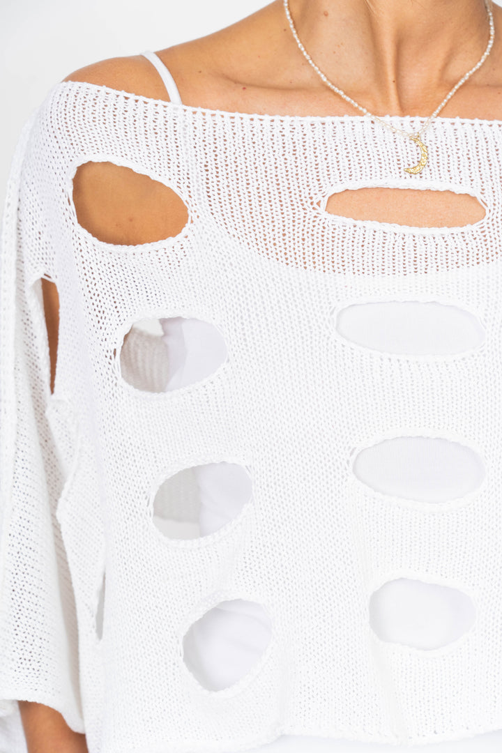 Cutout Open-Knit Top