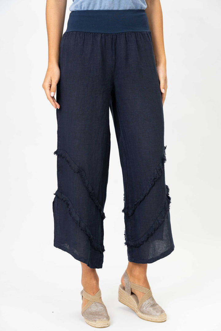 8155 3/4 wide leg Linen Pant