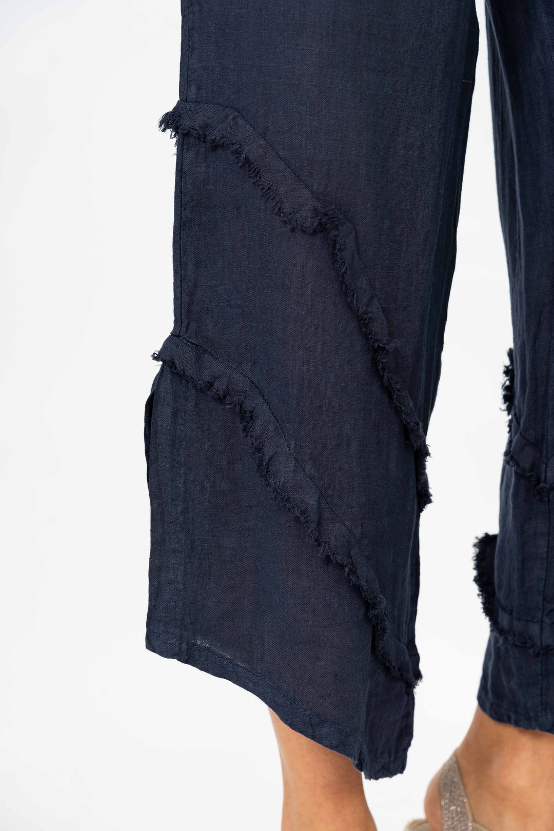 8155 3/4 wide leg Linen Pant