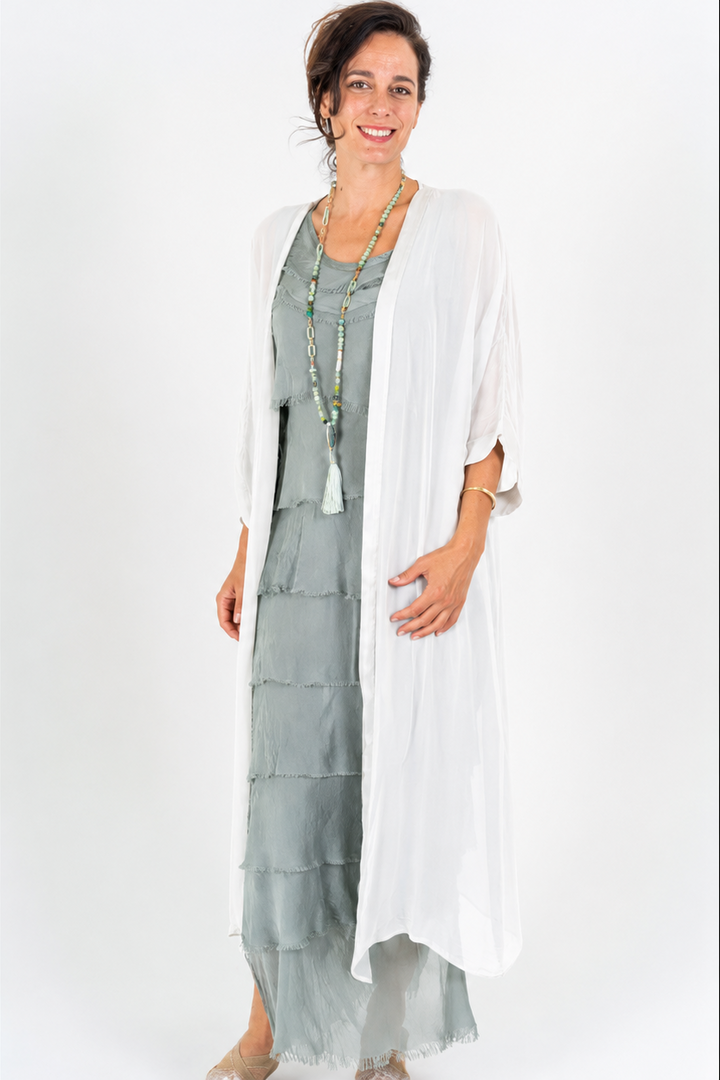 Long Silk Cardigan