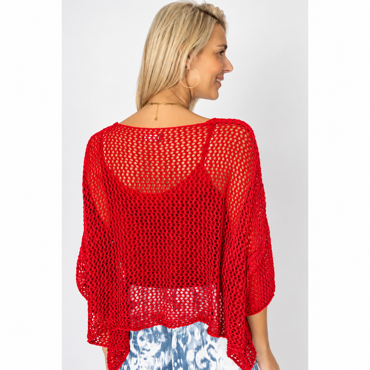 Open-Knit Pocket Sweater