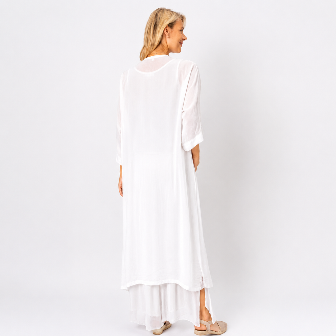 Long Silk Cardigan