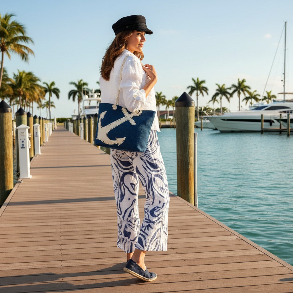 Abstract Print Linen Pant