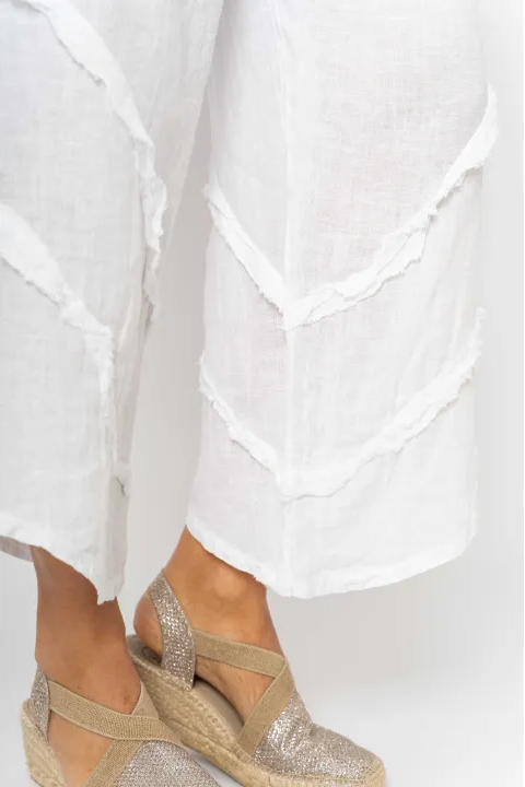 Ruffle Hem Linen Pants