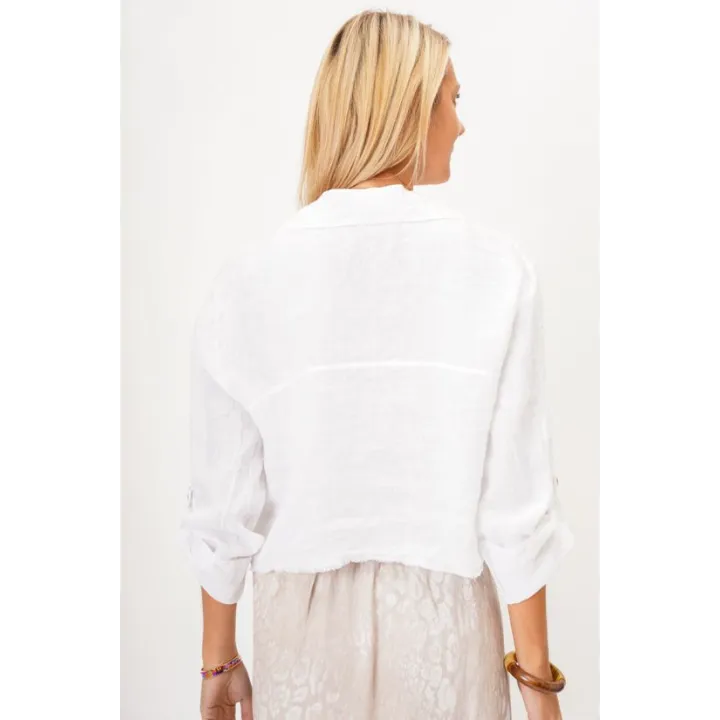 Linen Crop Jacket