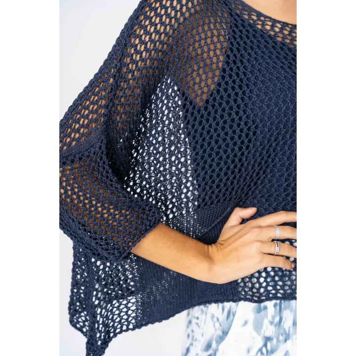 Open-Knit Pocket Sweater