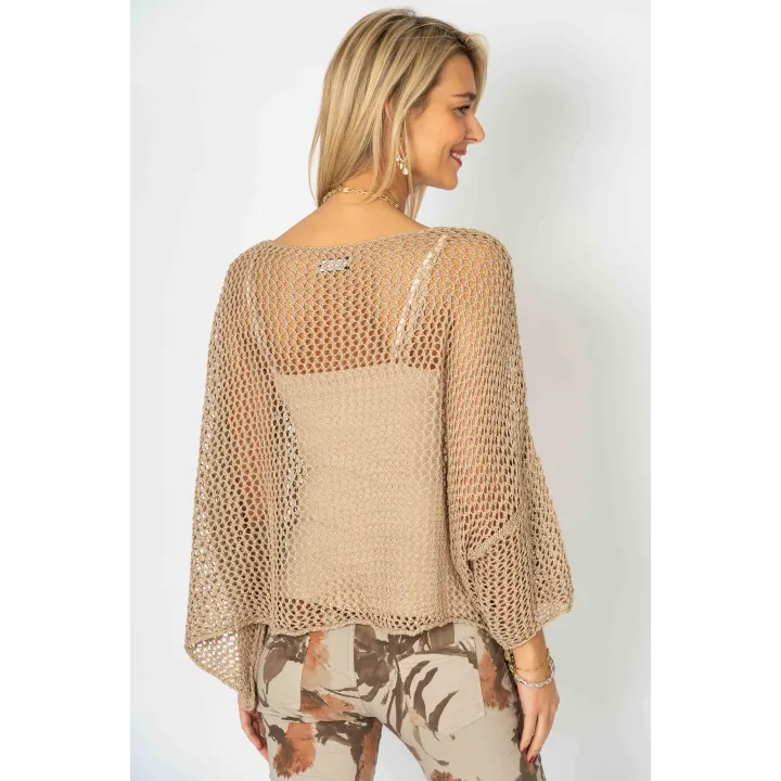 Open-Knit Pocket Sweater