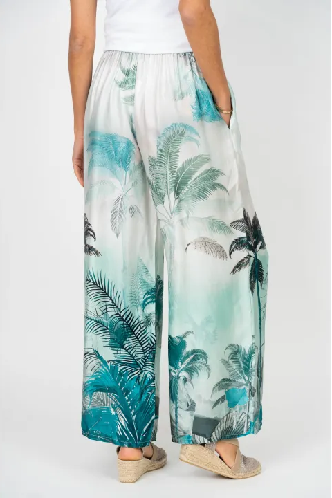 Palm Leaf Satin Pant