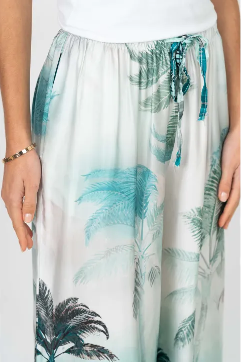 Palm Leaf Satin Pant