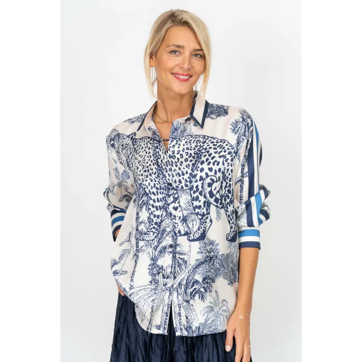 Leopard Print Satin Shirt