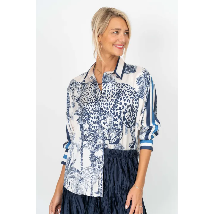 Leopard Print Satin Shirt