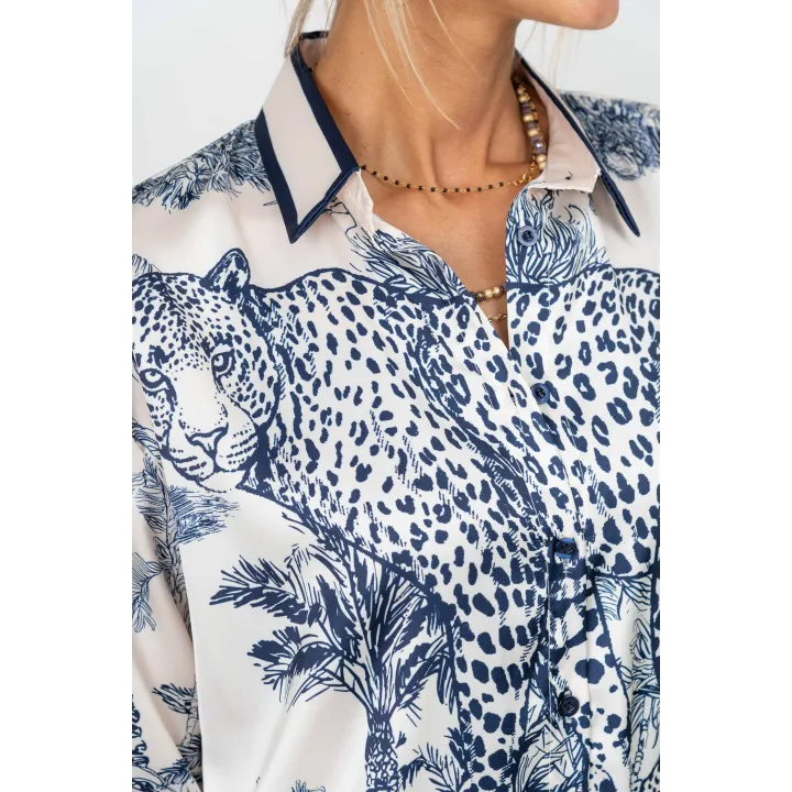Leopard Print Satin Shirt