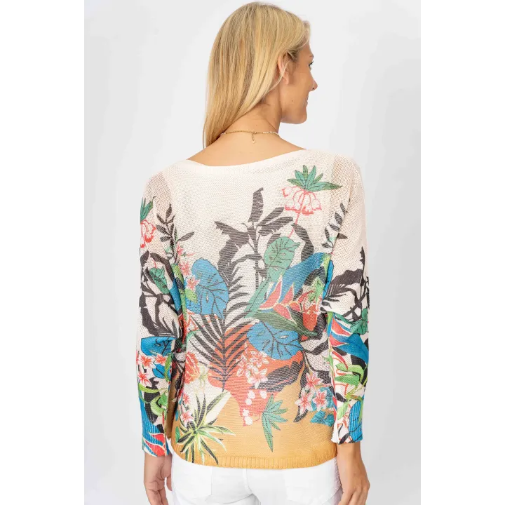 Tropical Print Batwing Top
